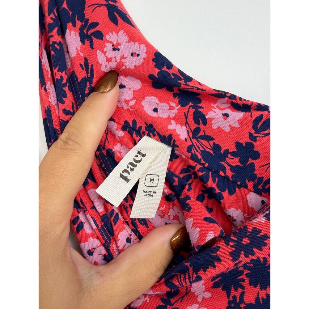 Pact Cotton Fit & Flare Open Back Maxi Dress Sweet Floral Cayenne - Picture 11 of 12